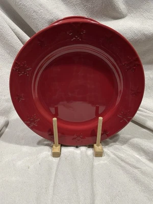 Platos de cena Target 2010 Holiday Birchwood Chalet copo de nieve rojo -11"" ¡EXCELENTE ESTADO! Foto 1 de 4