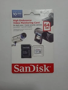 Sandisk 64 GB High Endurance microSDXC Card, New, with Adapter - Picture 1 of 3