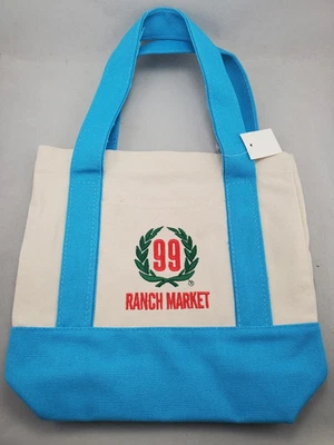Mini bolsa tote 99 Ranch de lona (azul) não trader joes - Imagem 1 de 2