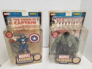 Marvel Legends Series 1 Hulk & Captain America Toy Biz 2002 New - See Pics - Picture 1 of 13