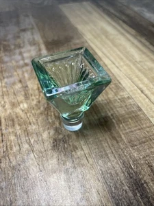 Mid-Century Aqua Teal Glas Karaffe Stopfen 1/2" Ende 1940er-1960er Jahre - Bild 1 von 7