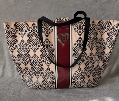 Brighton NEW 'My Sweet Valentine' Large Vinyl Coated Tote Filigree Patterned Bag - Image 1 of 4