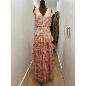 Coast Pink Floral Tiered Maxi Dress – Size EU 38 / UK 10 - Picture 1 of 4