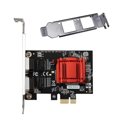 1pc Dual-Port PCIe Gigabit Card 1000M PCI Express Ethernet Adapter with 82575&6 - Image 1 of 4