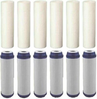 Reverse Osmosis Replacement Filters 2.5" x 9.75" Sediment & GAC Cartridges 12pcs - Image 1 of 4