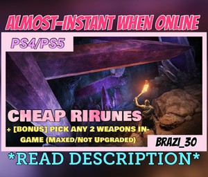 [PS4/PS5] ELDEN CHOOSE 2 WEAPONS +  34.950.000 Runes! *READ DESCRIPTION*