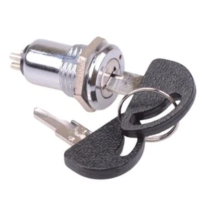 3333A 2 Position On-Off 16mm Metal Key Switch NO/NC Keys Alike - Picture 1 of 2