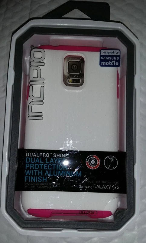 NUEVA Funda Incipio DualPro Shine, Samsung Galaxy S5 - Blanca y Rosa (+ Vidrio Templado) Foto 1 de 1