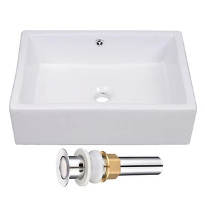 Aquaterior Bathroom Vessel Sink Porcelain Ceramic Vanity Basin Drain AQT0135 - Picture 1 of 10
