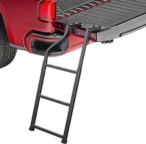 Foldable Truck Tailgate Ladder for Pickup with Aluminum Step Grip Plates, Replac - Picture 1 of 7