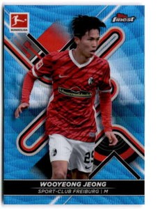 2021-22 Finest Bundesliga Blue Wave #64 JEONG WOO-YEONG  /150 SC Freiburg 