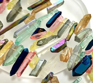 8x16mm Many colors Crystal Quartz Nugget Loose Beads 35pcs - Picture 1 of 2
