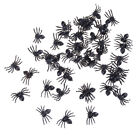 50pcs Small Black Plastic Fake Spider Toys Halloween Funny Joke Prank Props   Sg
