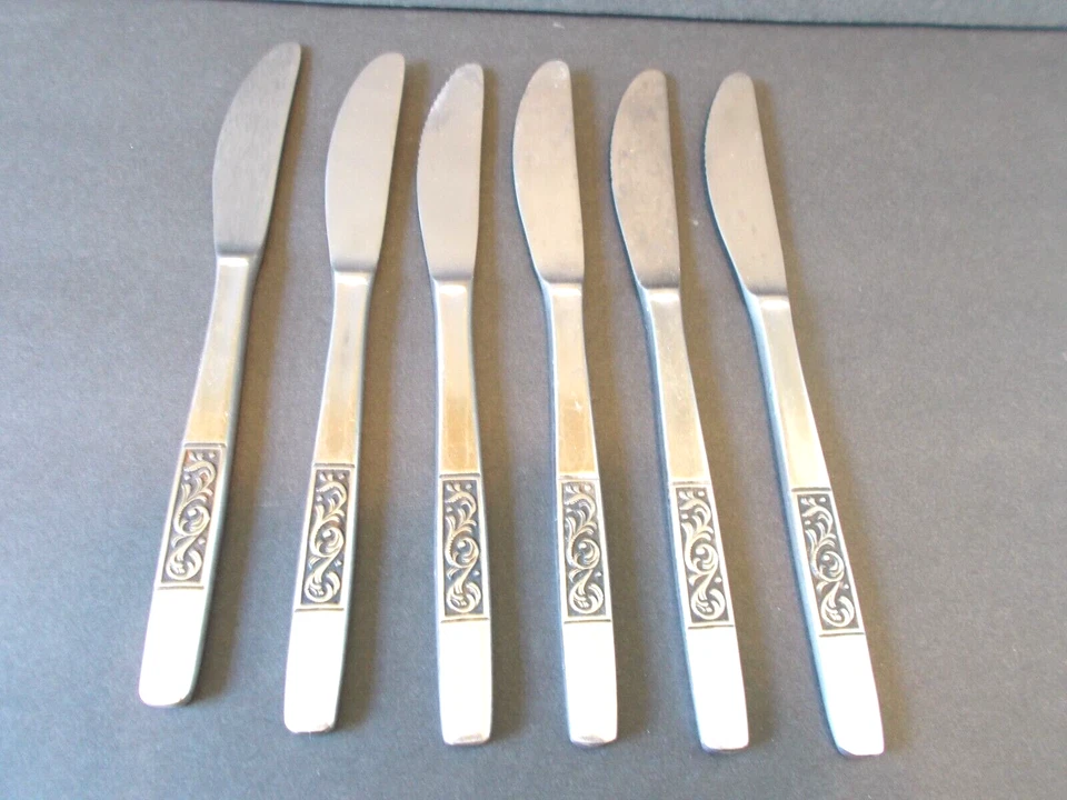 Juego de 6 cuchillos de cena Amefa de acero inoxidable damasco real Holanda Foto 1 de 4