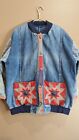 Handmade Quilted Denim Jacket Women's Size Large