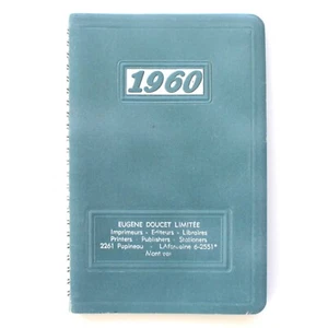 Libro diario memo diario vintage 1960 Eugene Doucet Montreal Quebec sin usar - Imagen 1 de 7