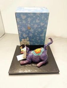 "Lacombe lila Kitty Katze 2004 Blumen Wirbel & Flecken Whimsiclay ""Meowzette" - Bild 1 von 12