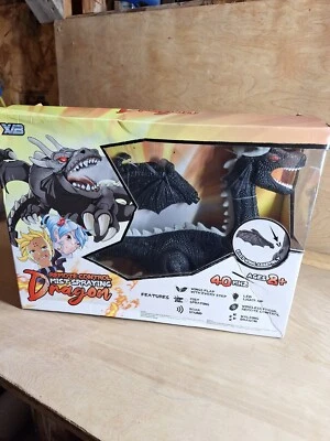 Remote Control Black Dragon Mist Spraying 40mhz Walking Wings Flap Lights Up - Image 1 of 3