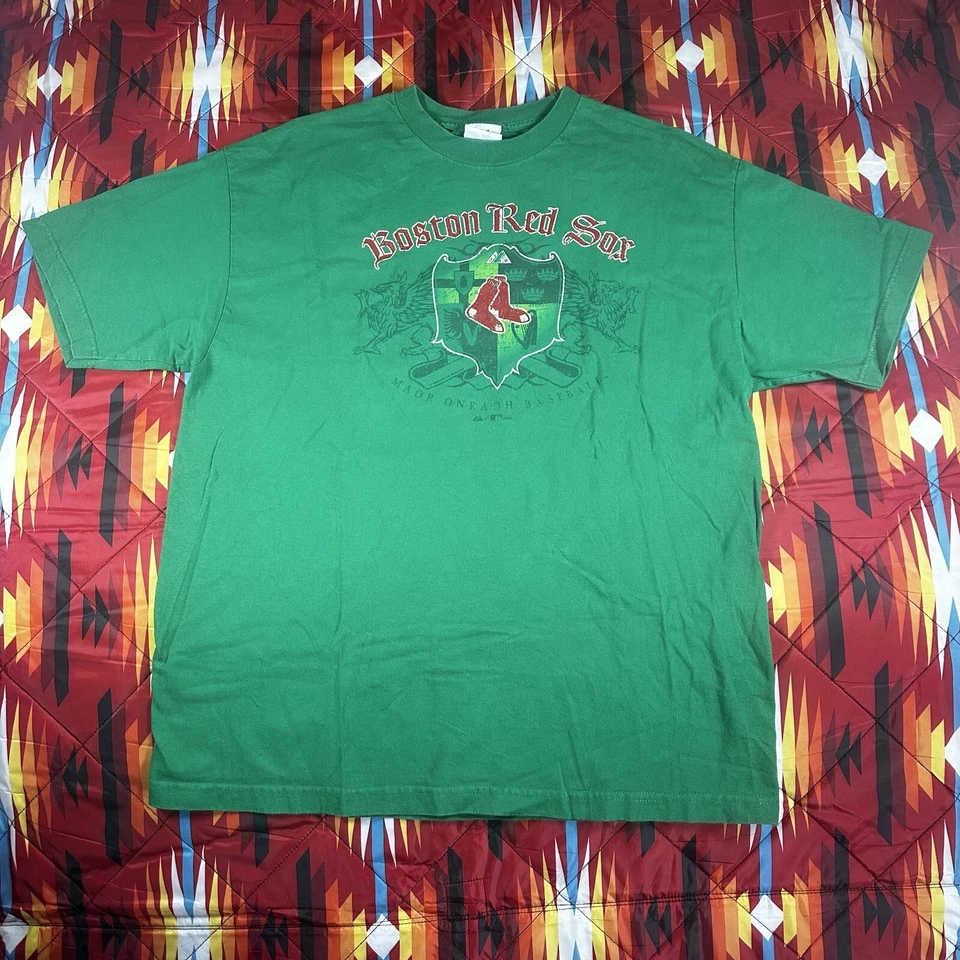 Camiseta de béisbol Majestic Boston Red Sox adulto grande verde MLB Y2K 2000 Foto 1 de 4