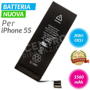 BATTERIA NUOVA PER APPLE IPHONE 5S 1560 mAh ZERO CICLI CORRIERE 24H ANNO 2018/19 - Foto 1 di 1