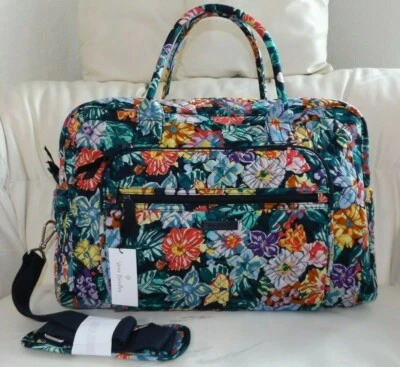 VERA BRADLEY Weekender Travel Bag Happy Blooms - Carry-on - Shoulder Strap - NWT - Image 1 of 4