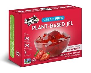 Simply Delish Natural Strawberry Jel Dessert - Sugar Free, 0.7 OZ (Pack of 6)