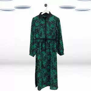 Ex Women’s Tall Size Shirt Maxi Dress in Green Animal Print (Defect) - Picture 1 of 3