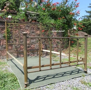 Vintage Early 1900s Simmons Company Full Double Brass Bed Frame - Picture 1 of 20