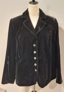 Lane Bryant Black Velvet Fitted Jacket NWT Size 18 - Picture 1 of 10