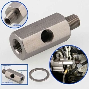 Öldruck Sensor T-Stück Anschluss NPT Adapter Turbo Versorgung Zuleitung Lehre DE - Bild 1 von 6