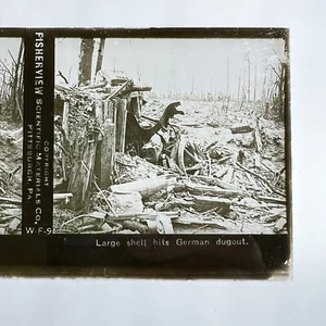 FISHERVIEW Glass WWI STEREOGRAPH Card Stereoview PLATE - Photograph Slide W-F-9 - Picture 1 of 4