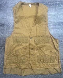 Vtg Duck Hunting Canvas Vest Game Shot Gun Shell Holder 50’s 60’s Medium Large - Picture 1 of 9