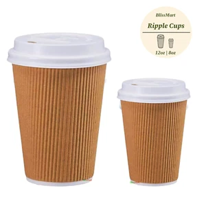 Disposable Coffee Cups White Paper Coffee Cups For Hot Drinks With Reusable Lids - Foto 1 di 21