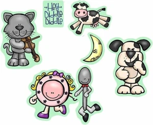 Hey Diddle Diddle Felt Figures for FlannelBoard Nursery Rhyme Teaching Aide Kids - Picture 1 of 5
