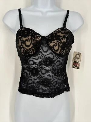 Vintage Xoxo Collection Lace Tank Top Camisole Women’s M Black Goth YK2 90s New! - Image 1 of 4