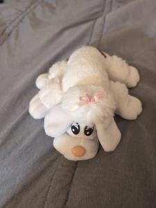 Vintage 1980s Pound Puppies White Poodle Pink Eyes Ribbon Tonka Toys - Picture 1 of 7
