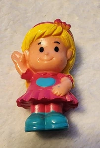 Fisher Price Little People Big Helpers Figurine Pink Dress Blonde Hair Figure - Picture 1 of 4