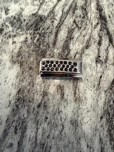 New Black Pave Double Italian Charm Fits 9mm Classic Nomination Bracelet  - Picture 1 of 1