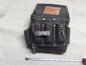 vintage AWP cowhide leather TOOL BAG construction POUCH brown - Picture 1 of 7