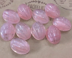 ♥Nr.C71c- Vintage Glascabochons rosa gerillt 10 Stück 18x13 mm Neugablonz ♥ - Picture 1 of 2