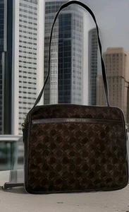 Salvatore Ferragamo Vintage Retro Wildleder braun Leder F-Druck Umhängetasche Handtasche - Bild 1 von 18