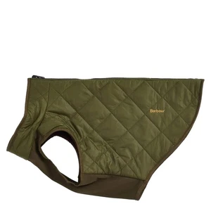 Barbour Reversible Quilt/Borg Fleece Hundemantel oliv/braun - Bild 1 von 9