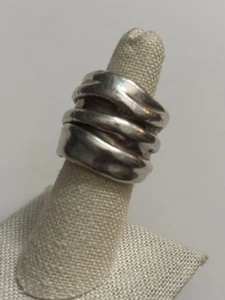 Sterling Silber Israel Electroform breiter Bandring Größe 7 - Bild 1 von 6