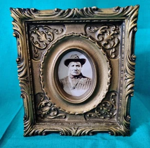 Antique 5x7 Frame With Picture Of Womens Dress Sioux Scout 19th Century - Picture 1 of 12
