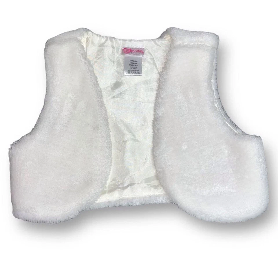 Chaleco de piel sintética blanco para niñas talla 6 elegante abrigo suéter Foto 1 de 1