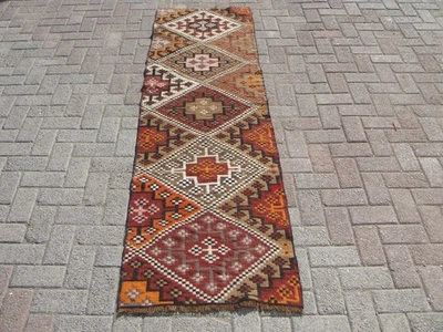 2 x 8 ft  Handmade Kilim Runner Rugs - Rug for Living room - Image 1 of 4
