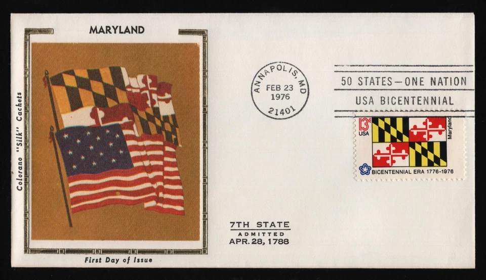 #1639 13c Maryland, Colorano "Silk"-City Cancel FDC *ANY 5=FREE SHIPPING** - Image 1 of 1