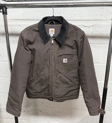 Chaqueta Carhartt Detroit Marrón Oscuro Hombre Lona Pato Manta Forrada 103828 Pequeña Foto 1 de 4