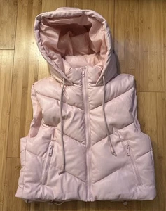 Girls pink Faux Suede puffer vest size small NWT - Picture 1 of 6