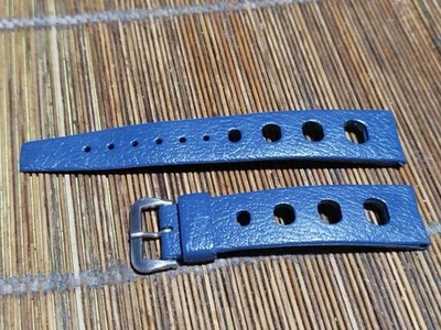 Tropic 23319 original diver´s rubber strap 19mm blue  buckle old stock band - Photo 1/4